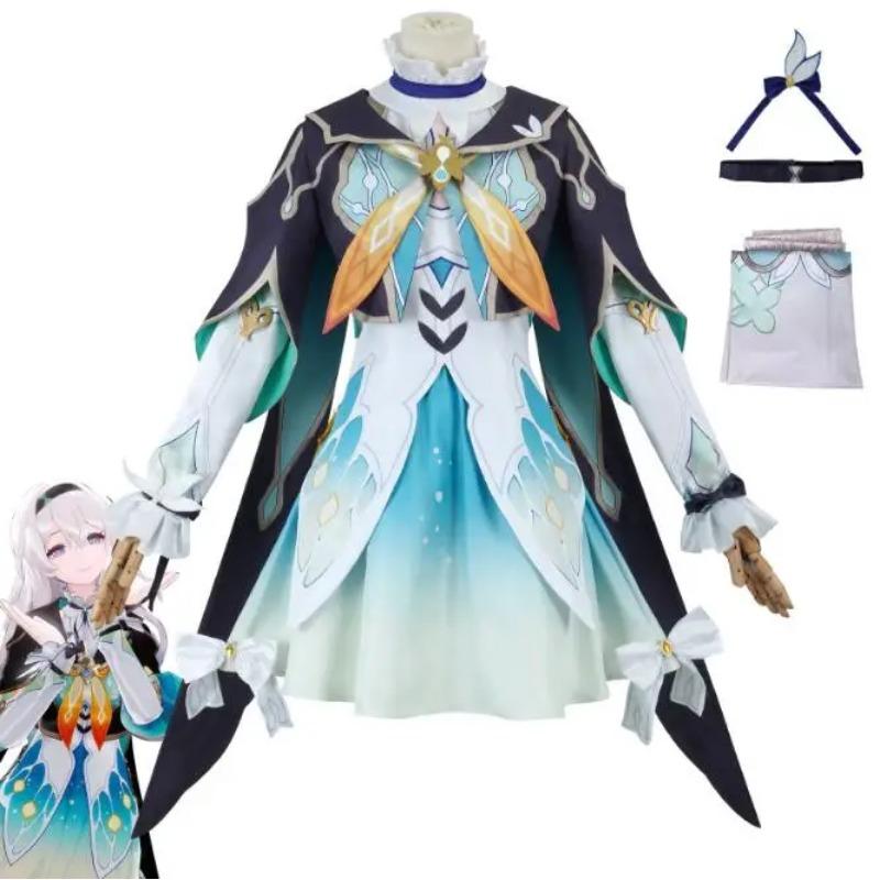Firefly Tour Guide Косплей Honkai Star Rail Костюм Парик Платье Униформа Головные уборы Костюм для Хэллоуина