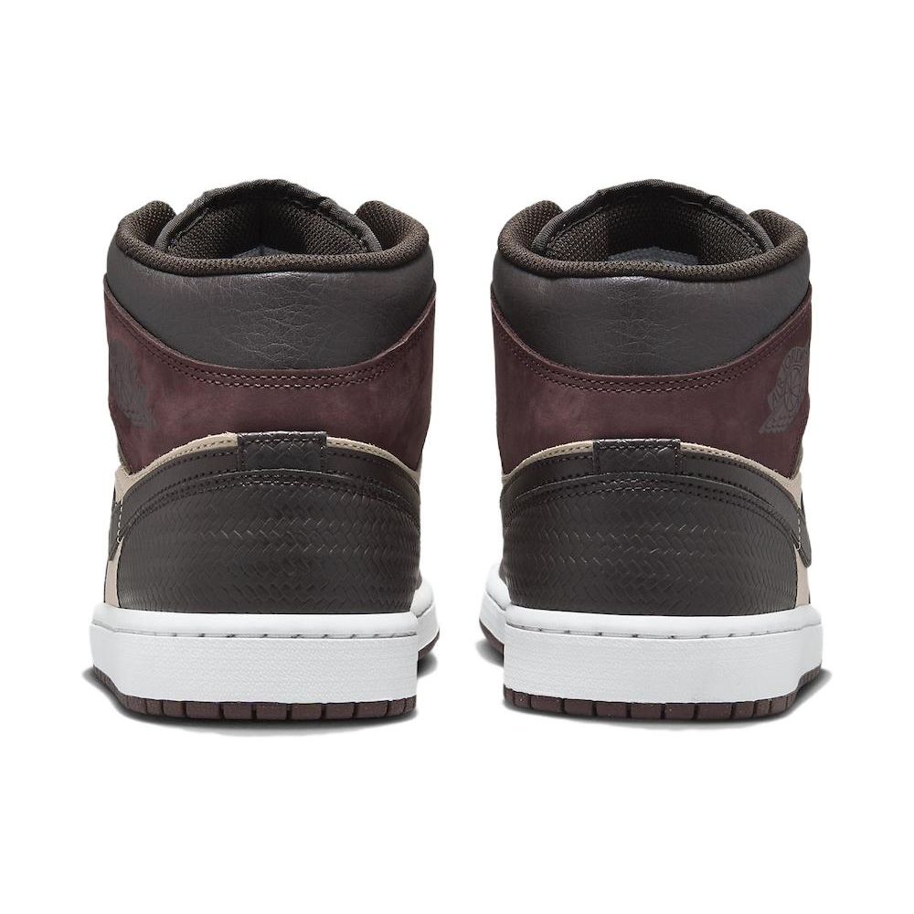 Мужские кроссовки Air Jordan 1 Mid SE Paris YMCA Коричневые бархатно-коричневые землистые FZ4359-200