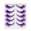 5Pairs Masquerade Fox Cat Eye Eyelashes Dramatic Look Eyelash Extension Green Blue Colored Lashes