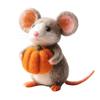 Halloween Felt Mouse Accessories Handmade Animals Statue with Pumpkin Decoration Table Shelf Desk Ornament