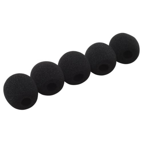 GONKISS Microphone Sponge Windscreen for Lapel Microphones, Large Speakers, 5-Piece Set, Black
