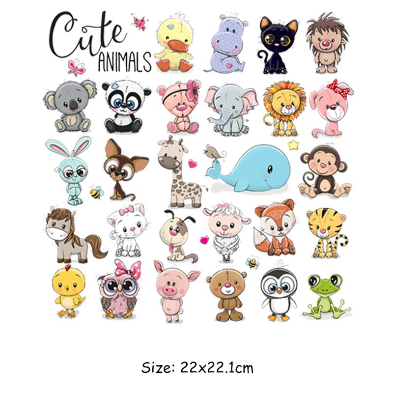 1 комплект, нашивки с животными, модная моющаяся футболка с теплопередачей «сделай сам», декоративные наклейки для одежды, нашивка с изображением маленьких животных