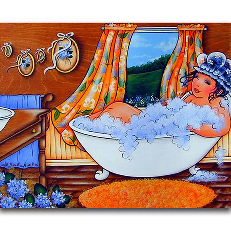 Полный круглый бриллиант 5D DIY сексуальная женская алмазная живопись мультфильм толстая леди Алмазная вышивка крестиком мозаика домашний декор