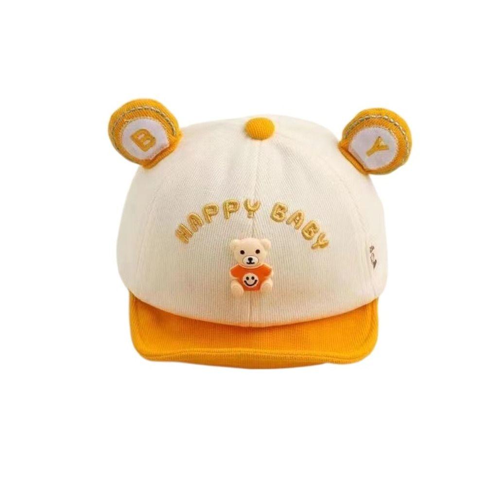 Cartoon Bear Kids Baseball Caps Adjustable Sunshade Visor Hat Korean Baby Peaked Caps Boys Girls