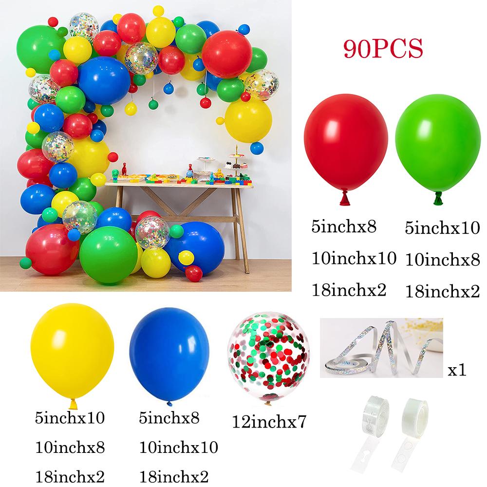 Red Green Blue Yellow Balloons Garland Arch Kit Latex Ballon Set Carnival Circus Toy Themed Party Birthday Decoration Air Globos