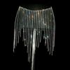 Glittering Tassel Belly Belt Rhinestone Waist Chain for Women, Sparkly Sexy Dance Body Skirt-Style Hip Accessory, Elastic Stage Performance Club Party