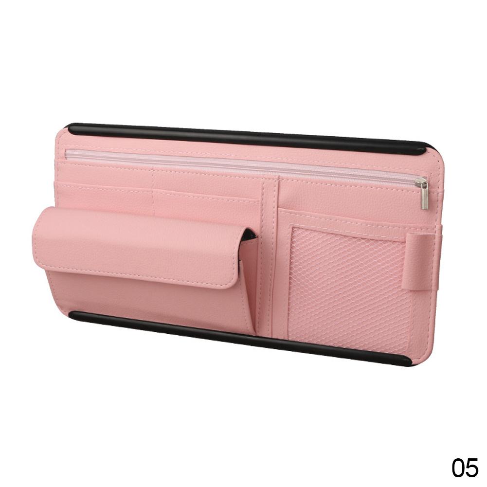 Автомобильный органайзер 5 в 1, солнцезащитный козырек для хранения, автомобильный зажим для солнцезащитного козырька, кожаный ящик для хранения ручек, карточек, билетов, зажим для солнцезащитных очков, сумка, автомобильные аксессуары