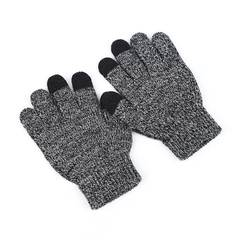 Kids Touches Screen Gloves Soft & Breathable Winter Warm Mittens Solid Knit Gloves for Outdoor Activities School Travel