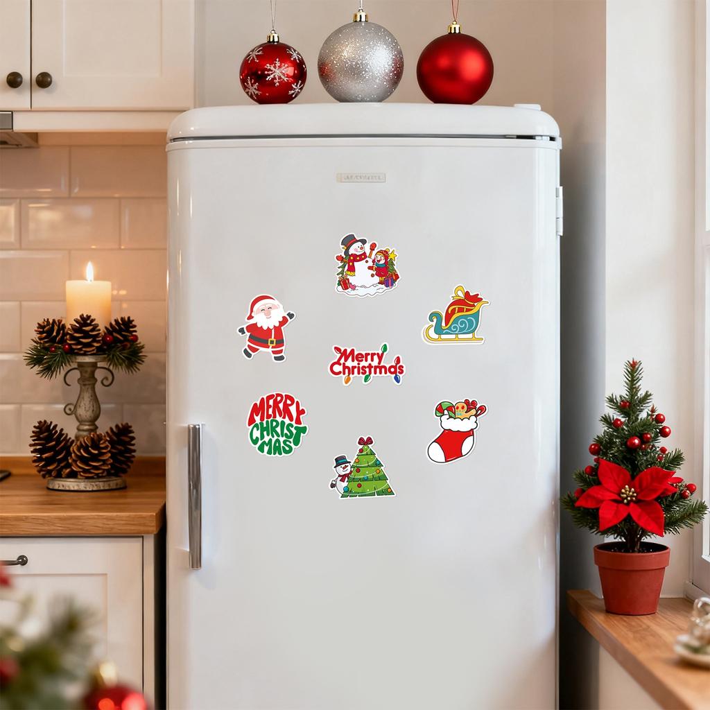 50 Pieces Christmas Stickers Cartoon Holiday Notebook DIY Skateboard Mobile Phone Case Luggage Stickers Waterproofs