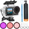 OKFUN Подводный водонепроницаемый корпус для DJI OSMO Action 5 Pro Action 4 Action 3 с 3 защитными боксами для дайвинга для монопода, плавающая рукоятка