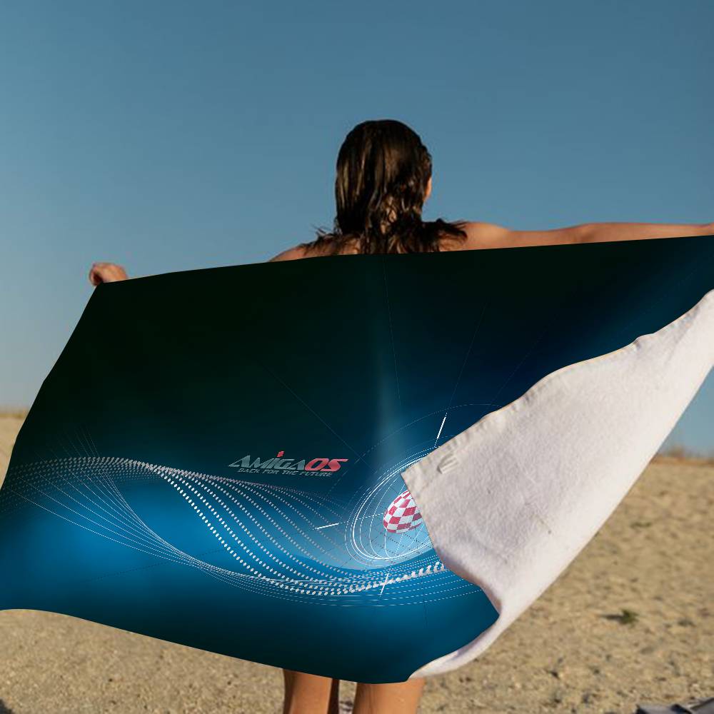 Amiga Logo Fashion Microfiber Blanket Quick Drying Beach Towels Oversized Printing Super Absorbent Pool Towel Blanket