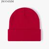 Available Autumn and Winter Warm Thickened Double Beanie Hat Simple Men's Women's Knitted Hat