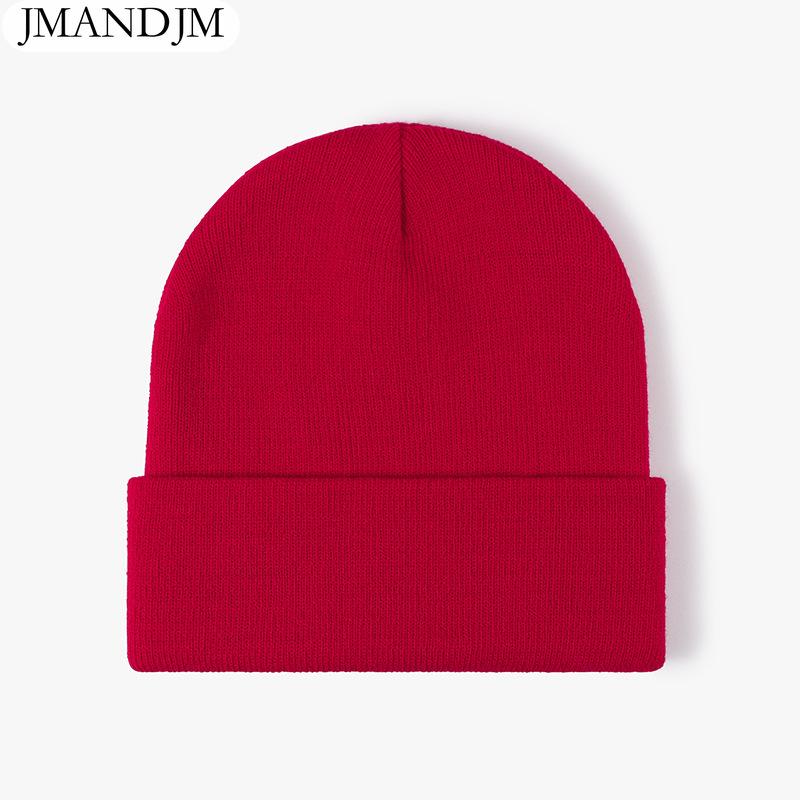 Available Autumn and Winter Warm Thickened Double Beanie Hat Simple Men's Women's Knitted Hat