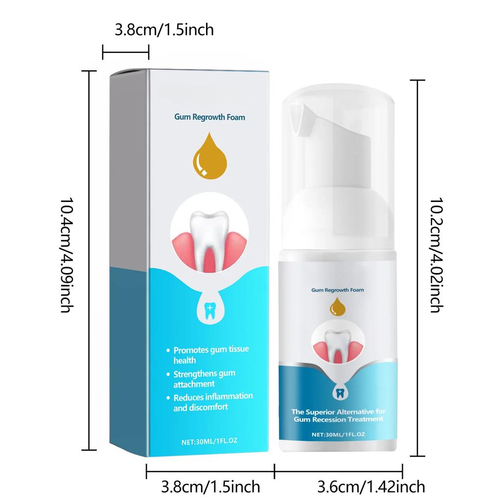 30 мл Мусс для роста десен Зубная паста Отбеливающая Удаляет желтый налет Очищающая Устраняет неприятный запах изо рта Освежающая Мусс для восстановления десен