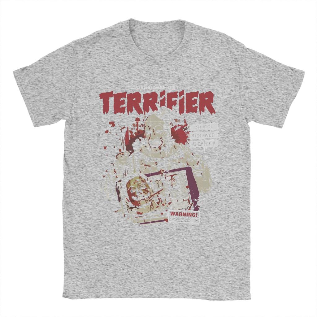 Men T-Shirts Terrifier Horror Movie Funny Cotton Tees Short Sleeve  T Shirt Crew Neck Clothing Party