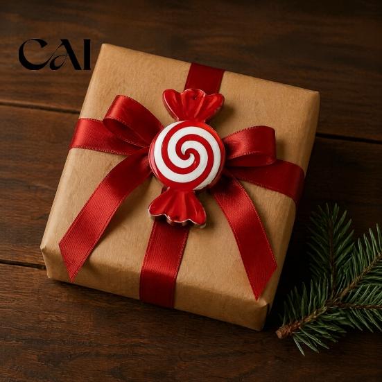 Striped Lollipop Hanging Ornaments Christmas Candy Ornaments, Red White Peppermint Cane Wooden Pendants, Holiday Party Decor Tree Decoration for Xmas