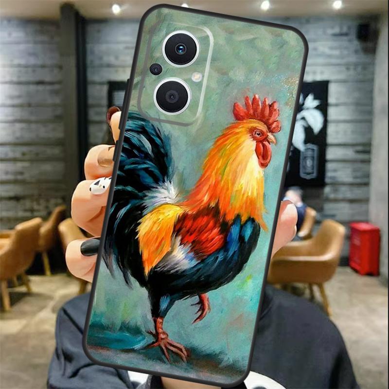 Чехол для OPPO Reno 13 13F 12 F 11 8T 7 8 10 Pro OPPO Find X8 X6 Pro X3 X5 Lite с изображением петуха и курицы Чехол Coque
