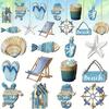 1/12/24/36pcs Summer Beach & Ocean Wooden Ornaments Set - Coastal Hanging Decor with Sea Animals for Home, Tree Parties & More