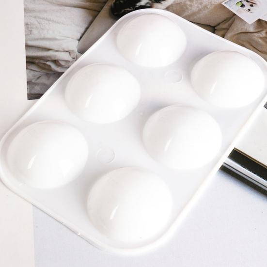 10Pcs White Plastic Paint Tray Palettes 6 Holes Thickened Art Classes DIY Crafts Watercolor Palette Color Mixing Art Painting Tray