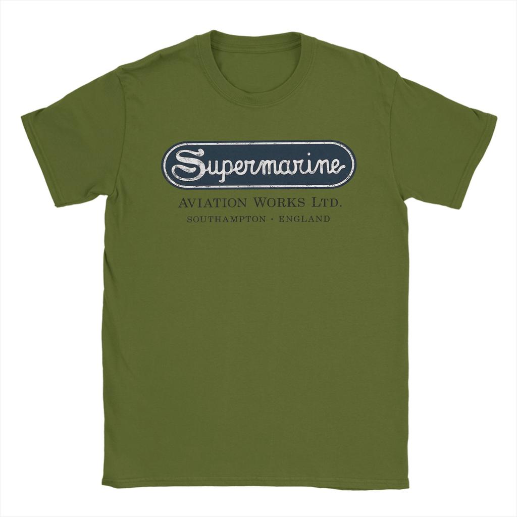 Supermarine Aviation Logo T Shirt Summer 100 Cotton T Shirts For Men Design Tee Shirt Short Sleeve Aesthetic Tees