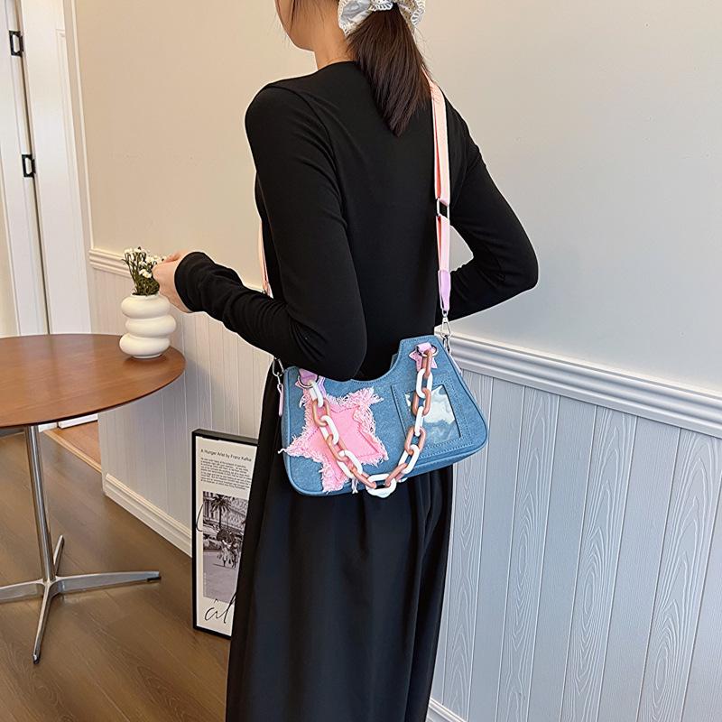 Трендовая джинсовая сумка через плечо в стиле Y2K для японской острой девушки 2024