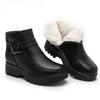 Fashion Winter Women Genuine Leather Ankle Boots Female Thick Plush Warm Snow Boots Mother Waterproof Non-slip Booties