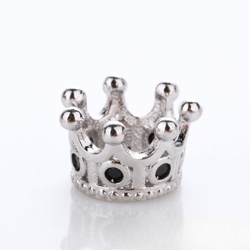 10 Pcs/lot Micro Inlaid Crown Spacer Charms Zircon Accessories Bracelet Hand Chain Necklace DIY Beads for Jewelry Making