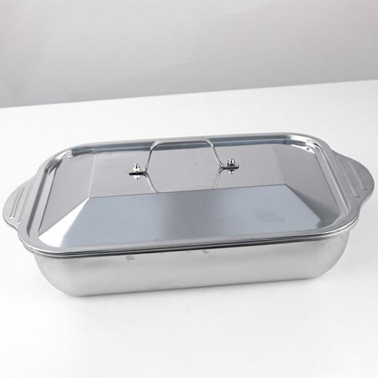Stainless Steel Roasting Pan with Lid And Handle Heavy Duty