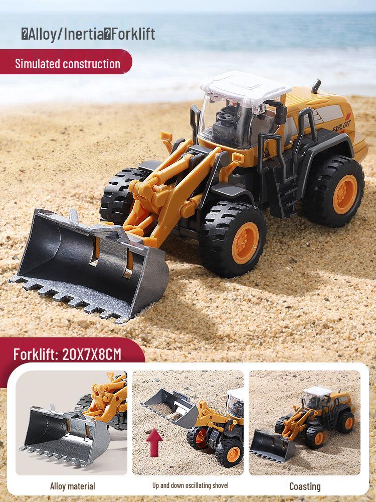 Children's Extra Large Alloy Roller Excavator Bulldozer Loader Toy, Ages 2+