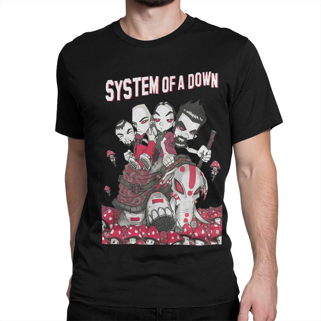 Футболка для мужчин и женщин в стиле Рок Хэви-метал Группа SYSTEM OF A DOWN SOAD Футболки с коротким рукавом с круглым вырезом Хлопок Большие размеры Топы