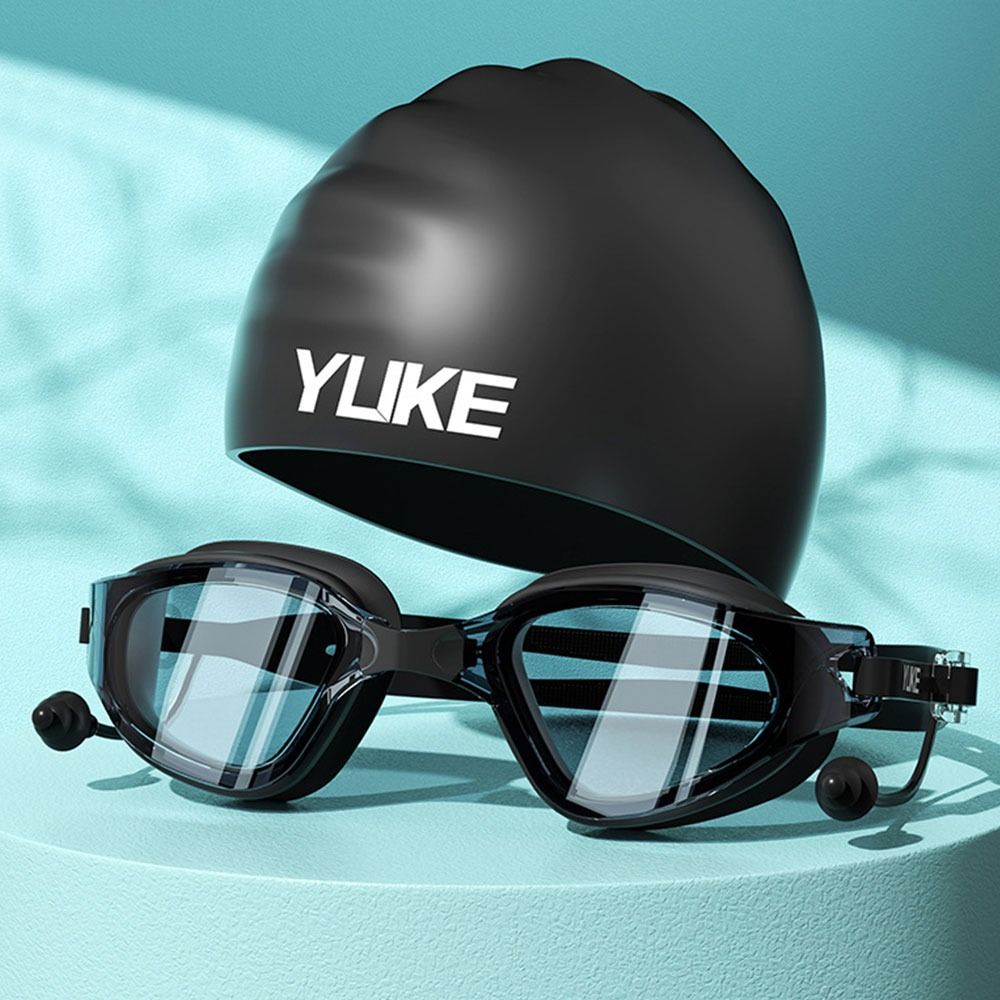 Портативные очки для плавания с большой оправой, силиконовые очки для плавания с берушами, профессиональные мужские и женские очки для плавания с HD защитой от запотевания