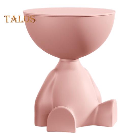 Flat Head Coffee Table with Storage Compartment Round End Table Bedroom Kitchen Living Room Small Space Sofa Bedside Nightstand Side Desk