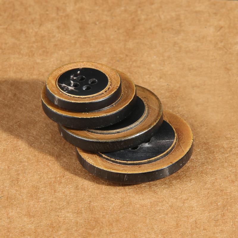 10 шт. винтажные имитация старых обожженных краев настоящих роговых пуговиц круглые пуговицы для одежды, куртки, свитера, костюма, пальто