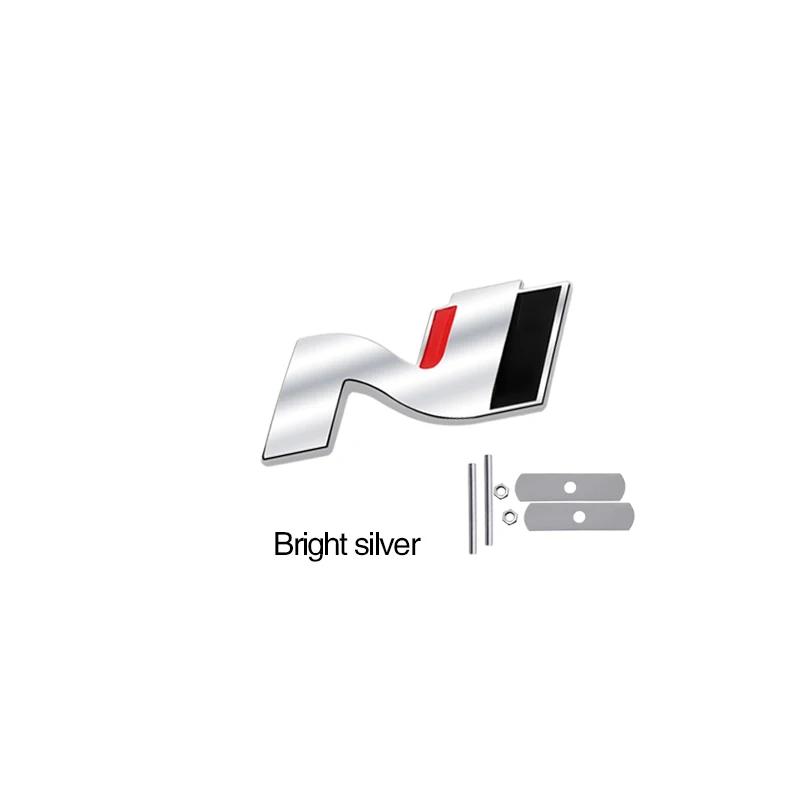 N Logo Grille Badge 3D Metal I30 Emblem Decal For Sonata I10 I20 I40 Elantra Accent Genesis Tiburon Hyundai N line Accessories XX44
