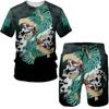 Новые мужские футболки/спортивный костюм/шорты с рисунком черепа, уличная спортивная одежда в стиле хип-хоп, мужские комплекты из 2 предметов, летняя мужская одежда 2023