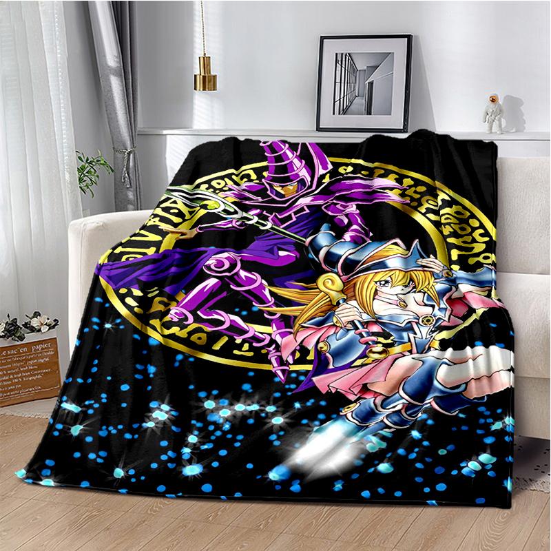 Dark Magician Cartoon Anime Throws Blanket Kids Super Soft Cute Blankt for Travel Couch Picnic Bed Flannel Blanket Birthday Gift