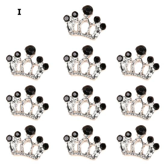 10 шт. Золотая корона маникюрные украшения для ногтей ослепительные стразы стиль ремесло аксессуары для