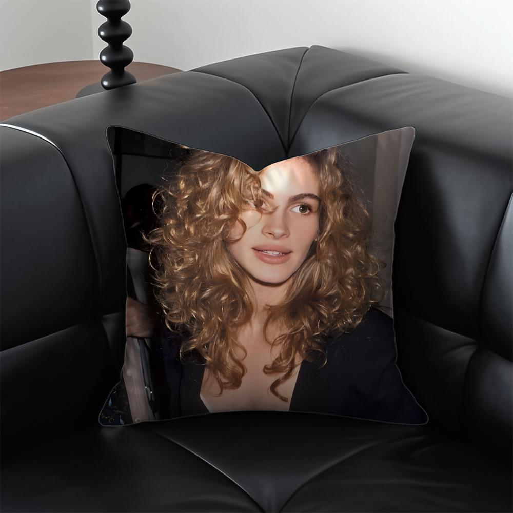 JJulia Roberts Cushion Cover Pillow Case Antidustmite Invisible zipper silky plush cushion