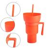 Popcorn Drink Cup Stadium Tumbler with Snack Bowl 2 In 1 Snack Drink Cup with Straw Leakproof Snack Cup Reusable Cinema Beverage Popcorn Cup