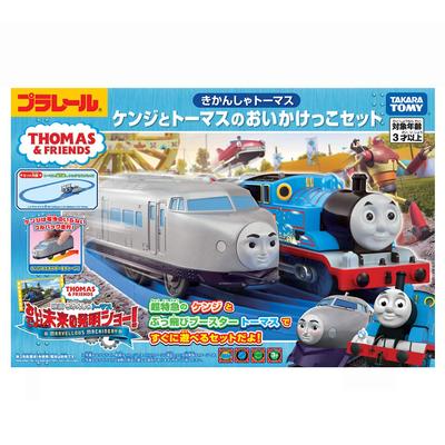 TAKARA TOMY Plarail Thomas Паровозик Томас Кенджи и Томас Беговой набор для мальчиков