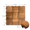12 In. X 12 In. Square Acacia Wood Interlocking Flooring Tiles Striped Pattern Brown 18 Slats (30-Pack)