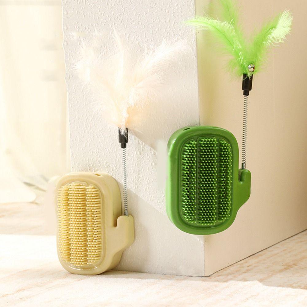 Щетка для царапания кошек, пластиковая палочка для дразнилки кошек, прочная массажная щетка для домашних животных для кошек