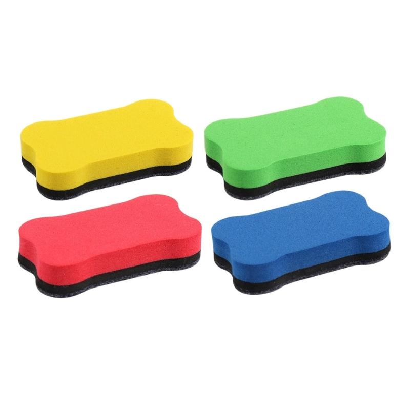 4 Pcs Colorful Bone Shape Erasers Magnetic Dry Erases Board Eraser Whiteboard Eraser For Teachers Students