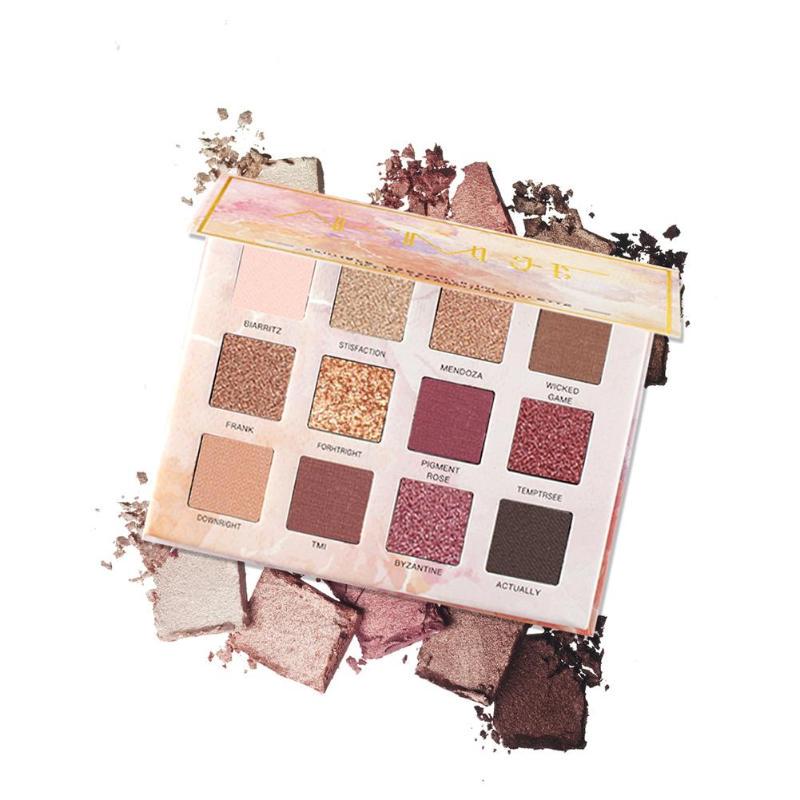 12-цветная палитра теней для век с блестками, долговечные матовые, металлические мерцающие тени для век, водонепроницаемые