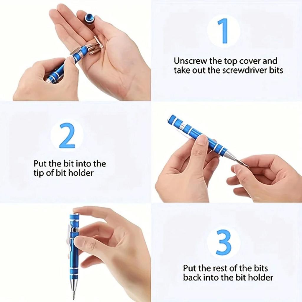 Multifunction 8 In 1 Mini Aluminum Precision Pen Screw Driver Screwdriver Set Repair Toolsfor Cell Phone Hand Tool Portable
