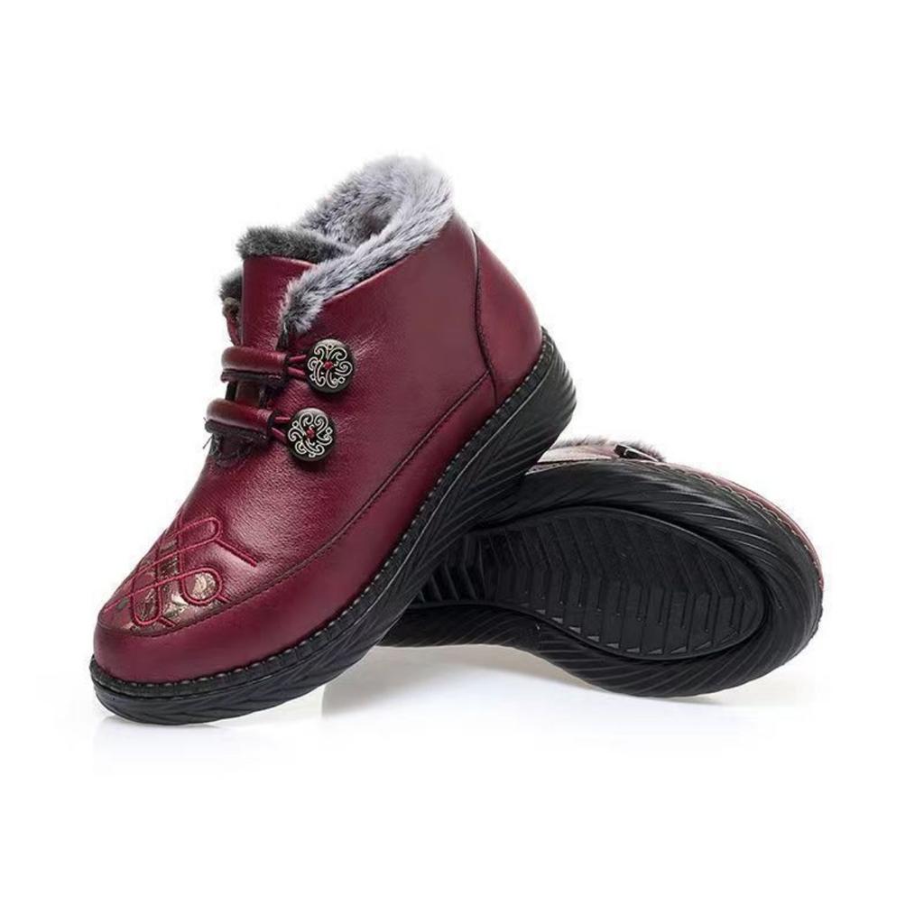 Mother Cotton Shoes Women's Winter Velvet Old Beijing Cotton Shoes Grandma Shoes Non-slip Soft Sole Thickened Warm Snow Boots for the Elderly