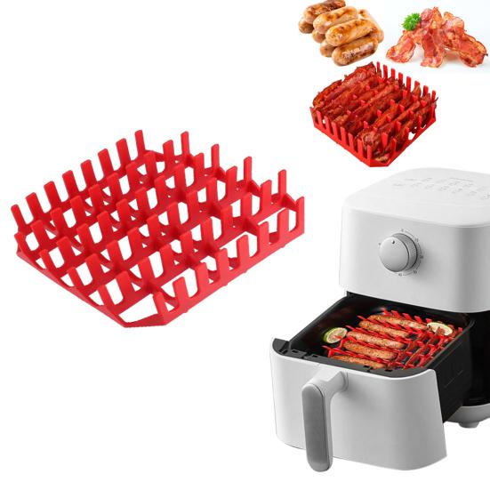 Силиконовый вкладыш для фритюрницы Yousheng с разделителем, квадратные многоразовые вставки, подставка для фритюрницы пищевого класса для приготовления хот-догов на гриле