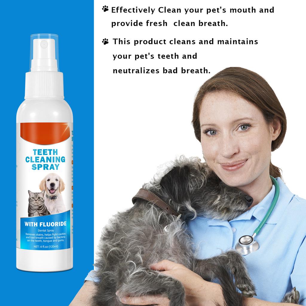 Pet Oral Spray For Cats And Dogs To Clean The Oral Stomach, Decontamination And Sterilization, Effectively Bad Breath 120ml