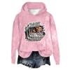 Women's Hooded Long Sleeve Printed Flannel Top Hooded Sweatshirt