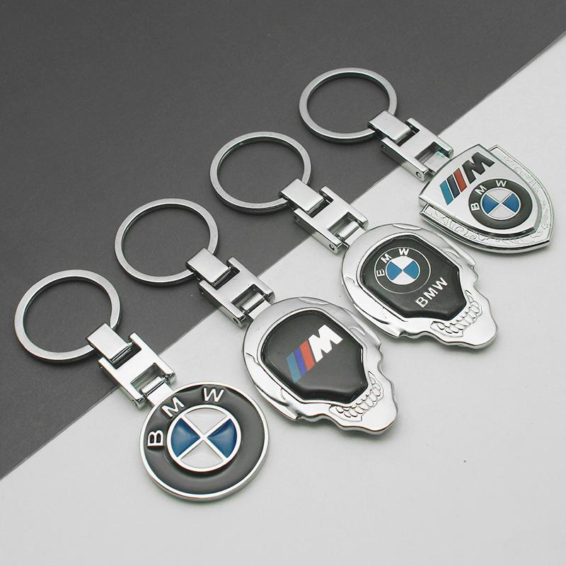 1Pcs Metal/Leather Keychain Hand-Woven Key Rope Key Ring Auto Emblem Accessories For BMW E90 E91 E92 E93 E60 E61 F10 F07 E63 E64 gsrm90